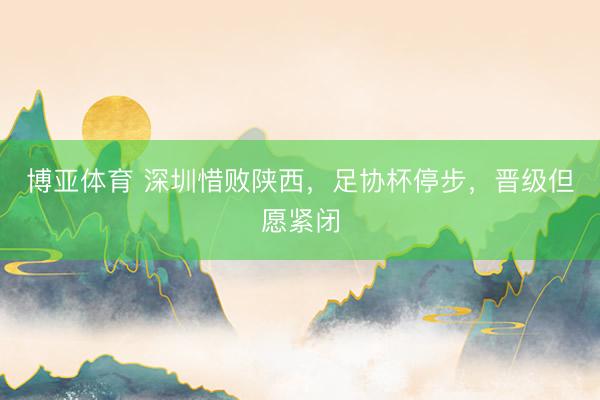 博亚体育 深圳惜败陕西，足协杯停步，晋级但愿紧闭