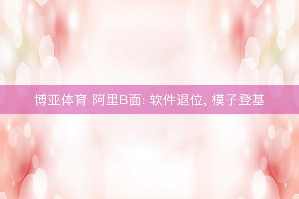 博亚体育 阿里B面: 软件退位， 模子登基