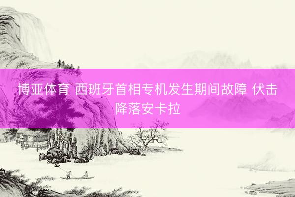 博亚体育 西班牙首相专机发生期间故障 伏击降落安卡拉