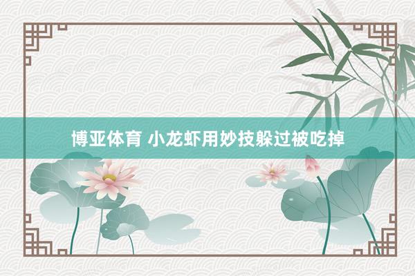 博亚体育 小龙虾用妙技躲过被吃掉