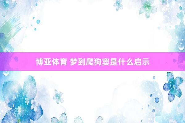 博亚体育 梦到爬狗窦是什么启示