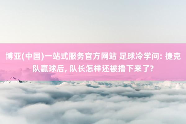 博亚(中国)一站式服务官方网站 足球冷学问: 捷克队赢球后， 队长怎样还被撸下来了?